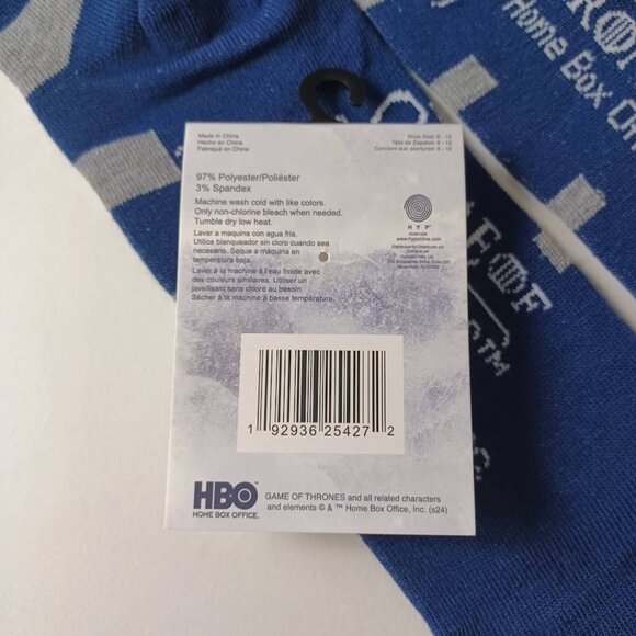 GOT Game Of Thrones Crew Socks NEW Size Mens 6-12 Novelty -1 Pair -TV Show - Picture 7 of 9